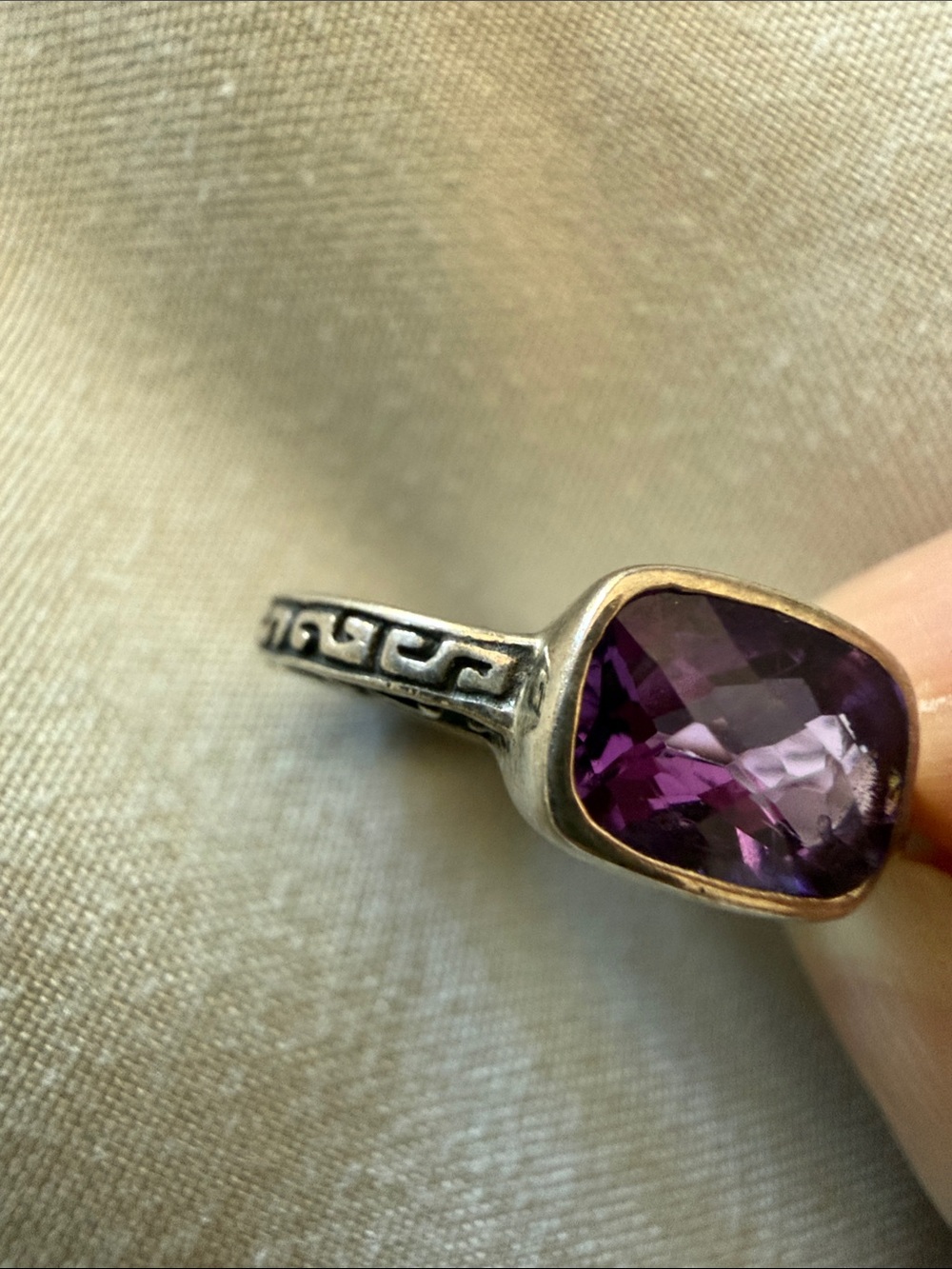 New sterling silver amethyst ring size 6